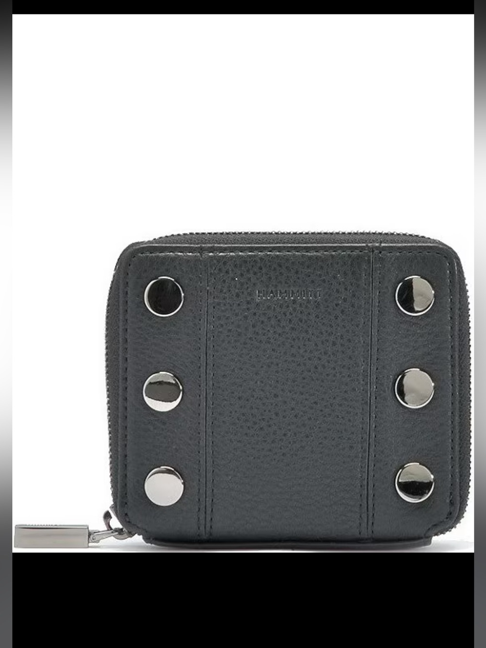 New Hammitt Black Leather 5 North Wallet Gunmetal Hardware